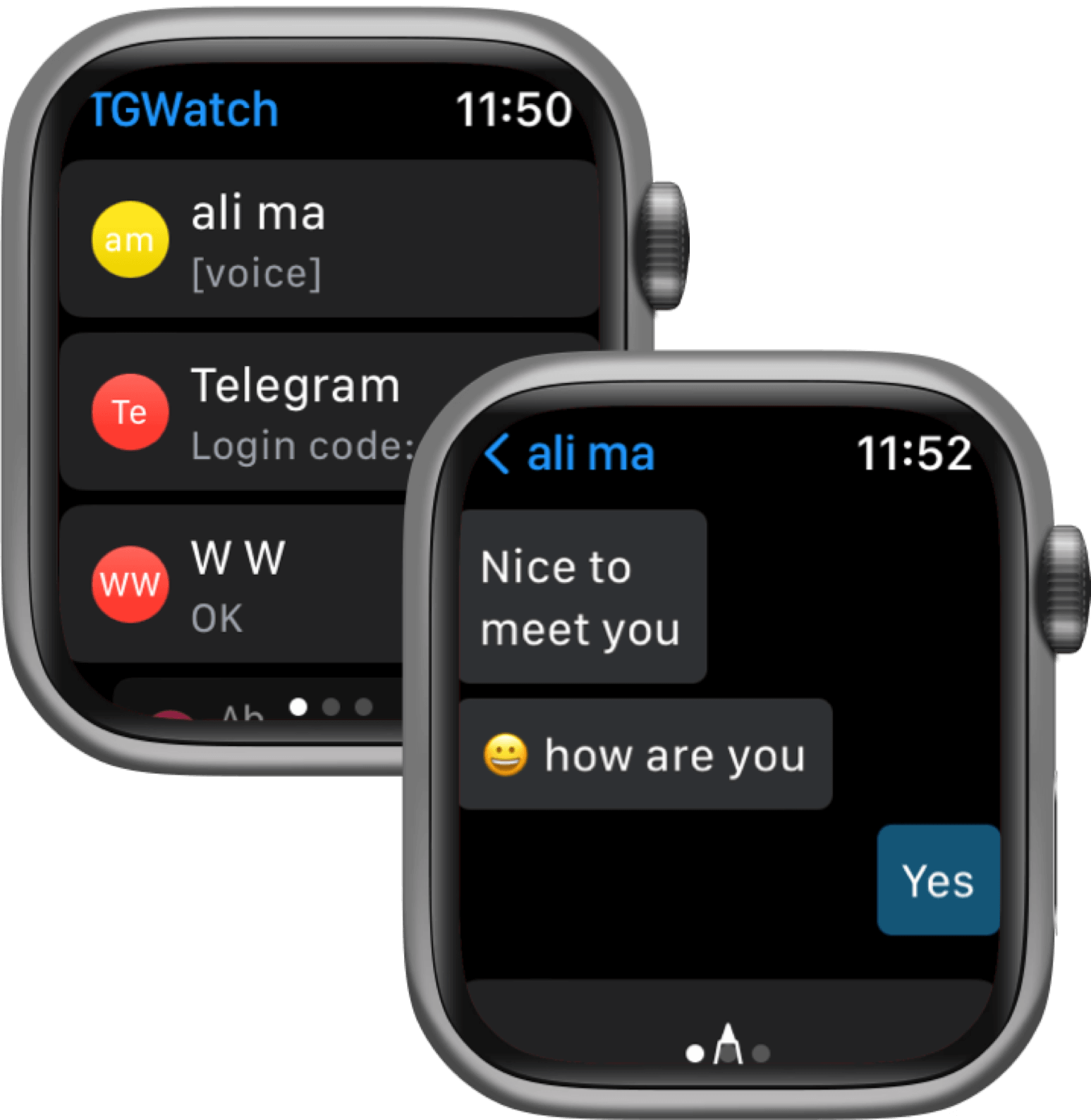 recevoir et envoyer des messages Telegram sur Apple Watch