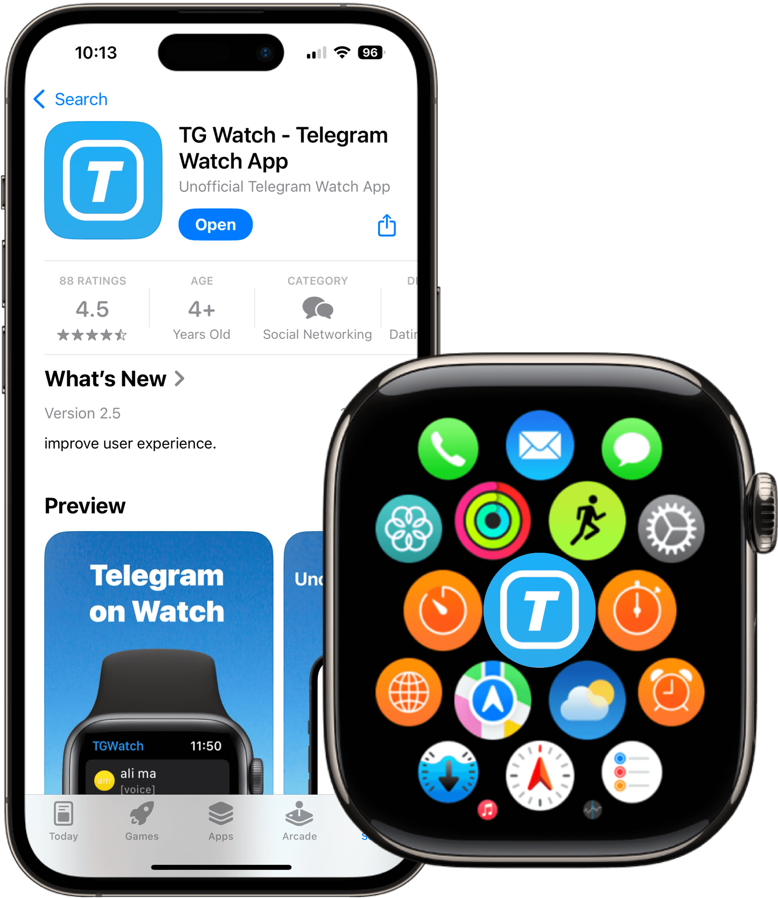 standalone apple watch app for Telegram client